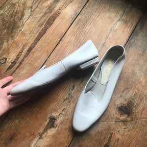 Soft white leather flats